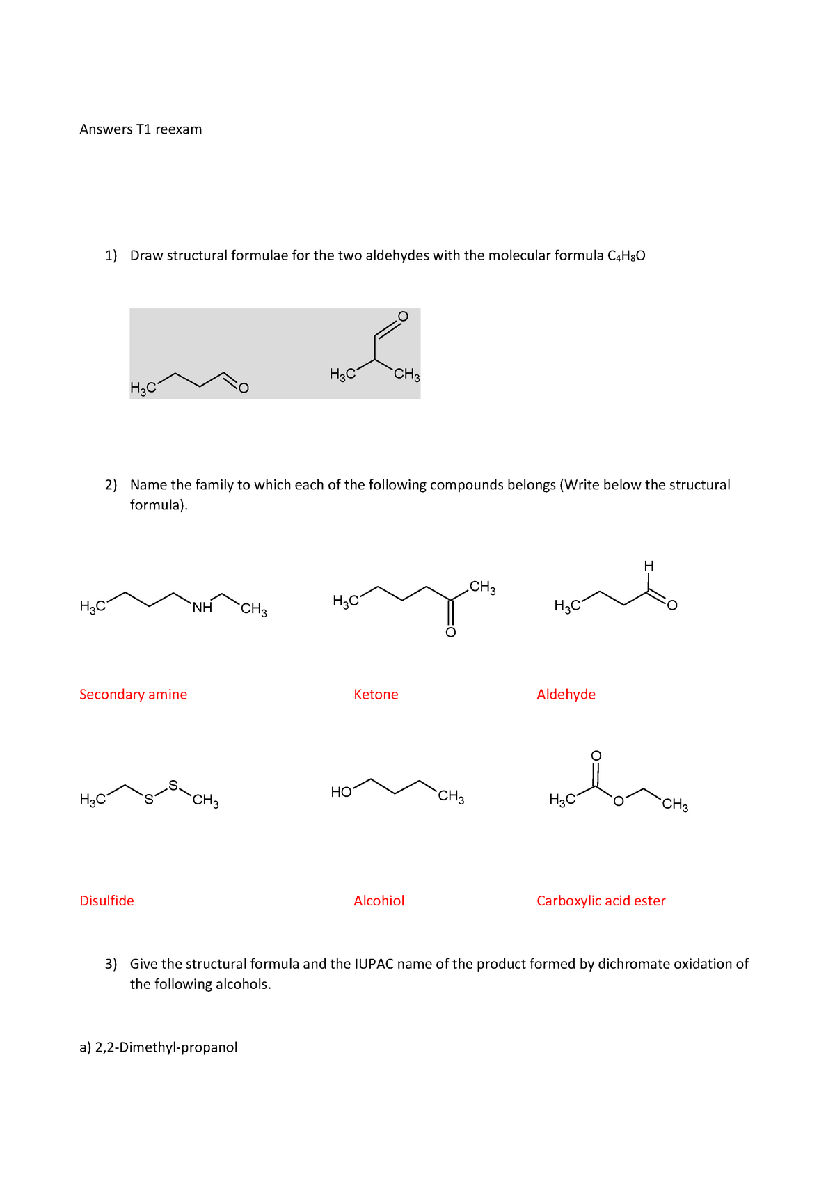 Answers Re-examination in General and Organic Chemistry E2017 T1 ...