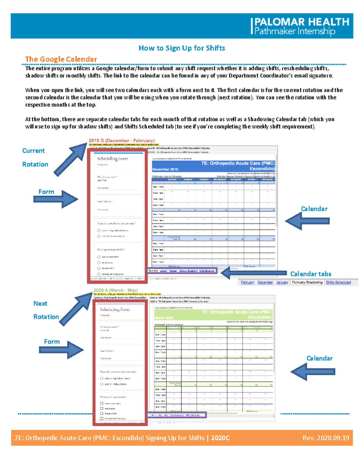 2022A 7East Orthopedic Acute Care (PMCEscondido) Signing Up for