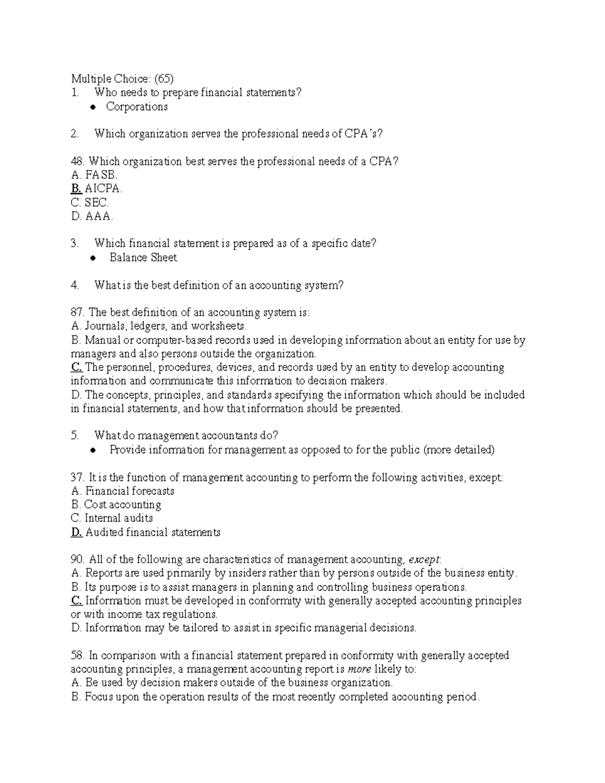 Acct 101 Final Review Unlocked Studocu
