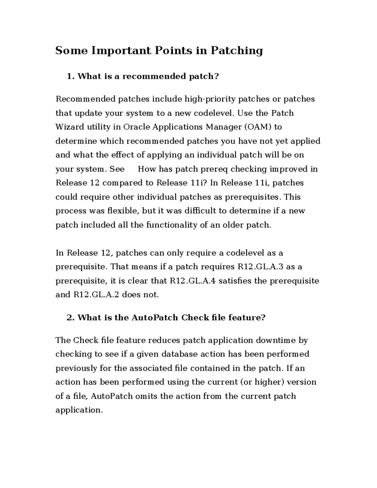 16.Some Important Points in Patching - What is a recommended patch ...