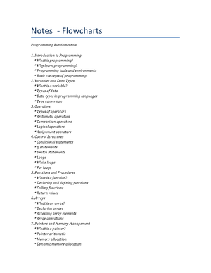 Lecture notes - Arrays - Notes - Arrays Programming Fundamentals ...