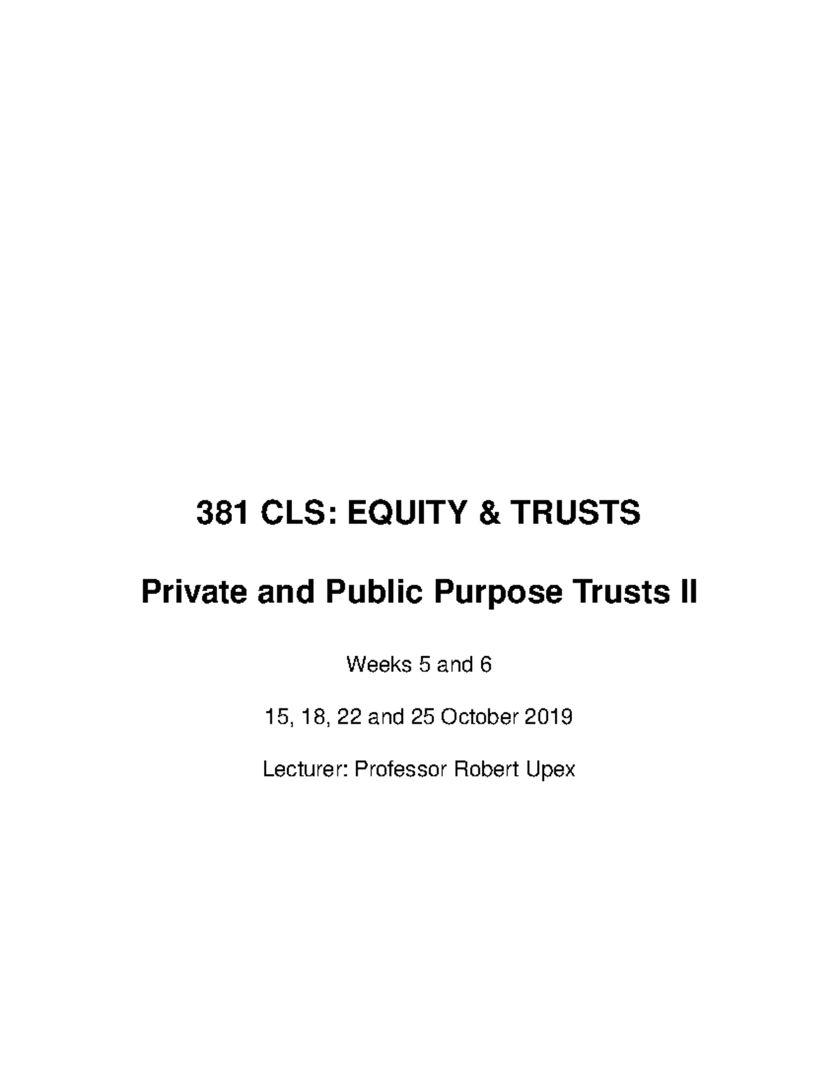 Private and Public Purpose Trusts Handout II - Charitable Trusts - 381 ...