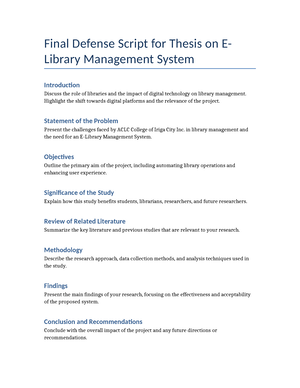 thesis defence script