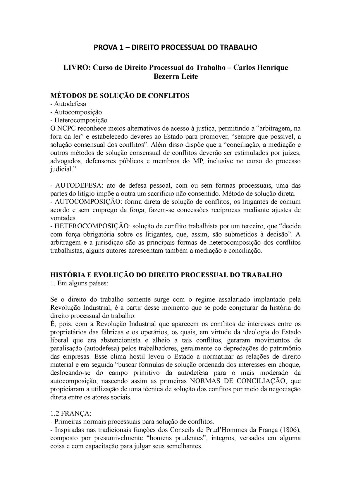 Prova 1 Processo Do Trabalho Prova 1 Direito Processual Do Trabalho Livro Curso De Direito 1603