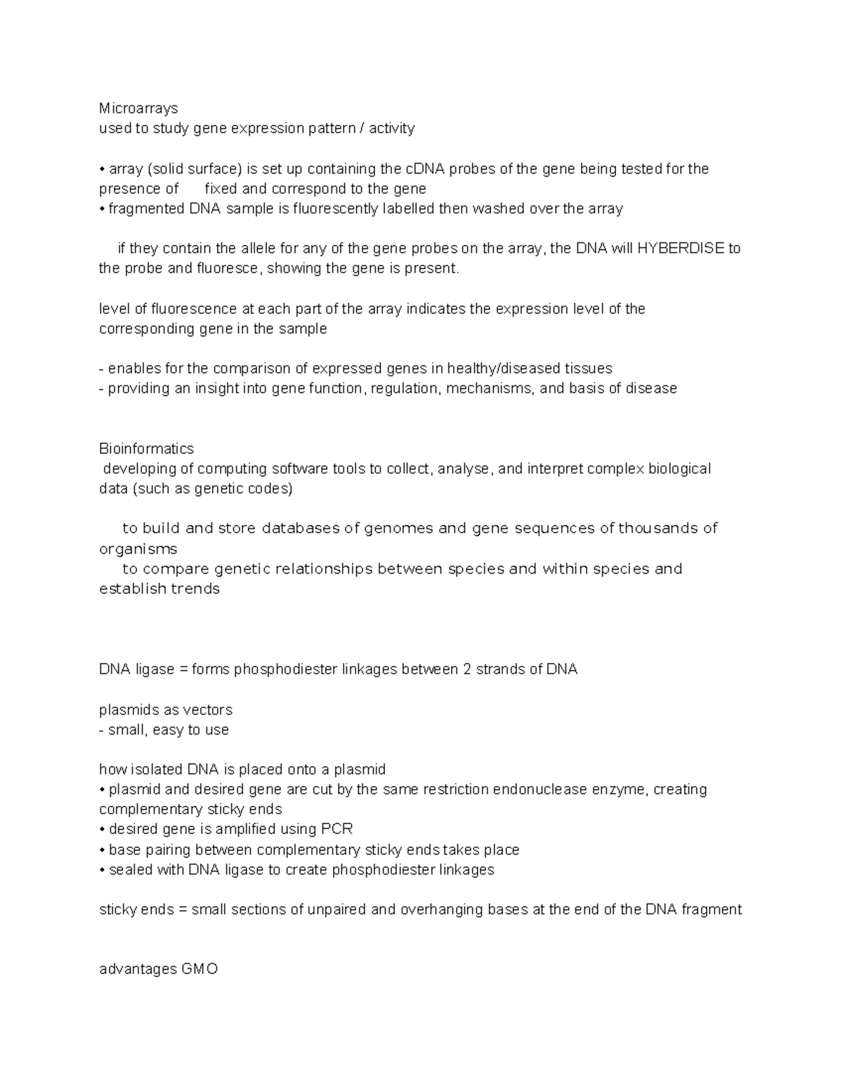Gene technology - topic 8 - Microarrays used to study gene expression ...
