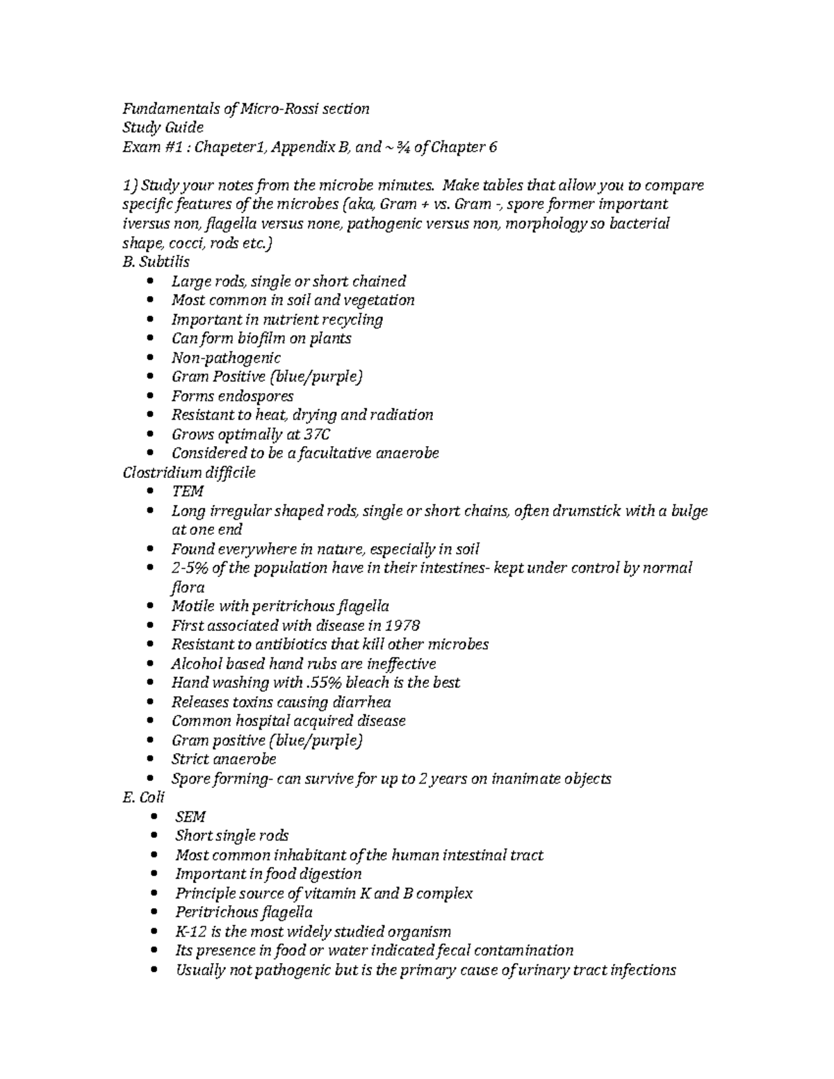Lecture notes, Study Guide 1 - Fundamentals of section Study Guide Exam ...