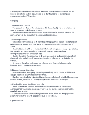 AP Statistics In-Depth Notes Pt. 1 - Hypothesis testing is an essential ...