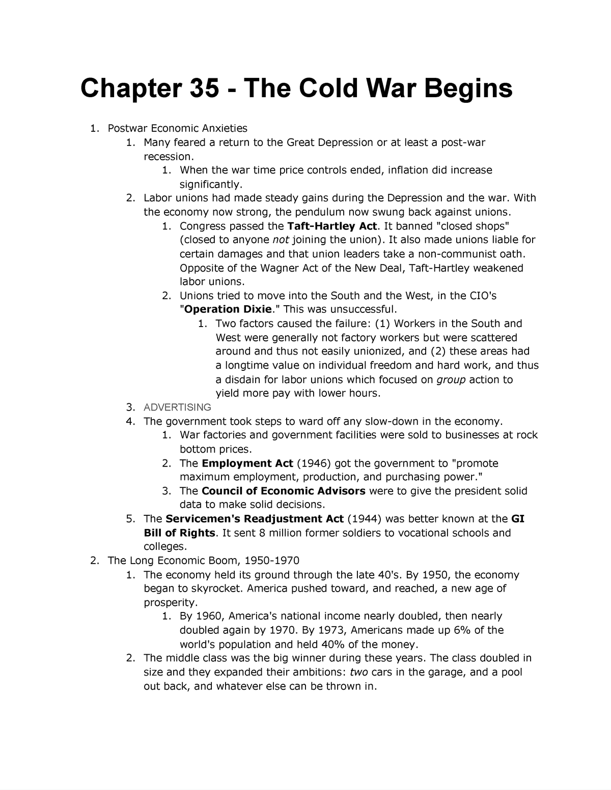 cold war begins essay