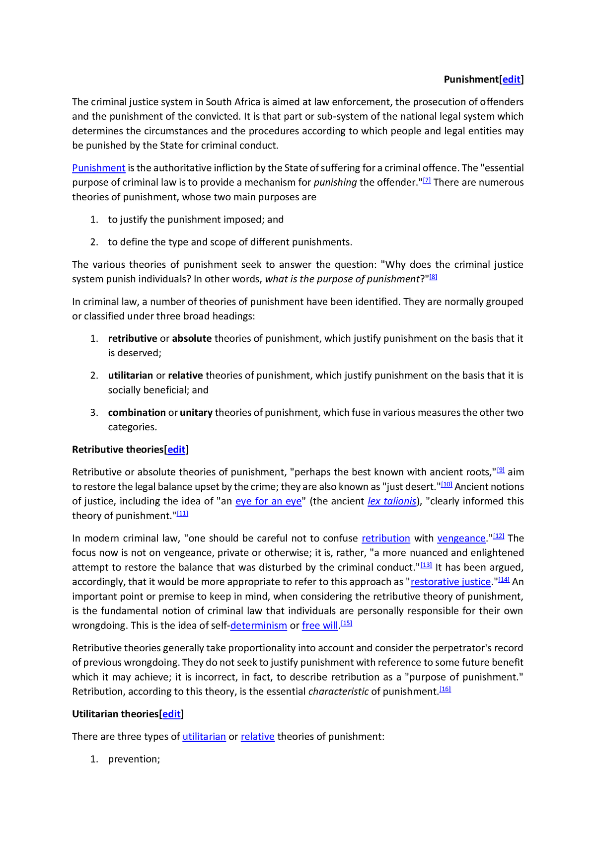 Summary Notes With Cases. Chapter 1-4 - Punishment[edit] The Criminal ...