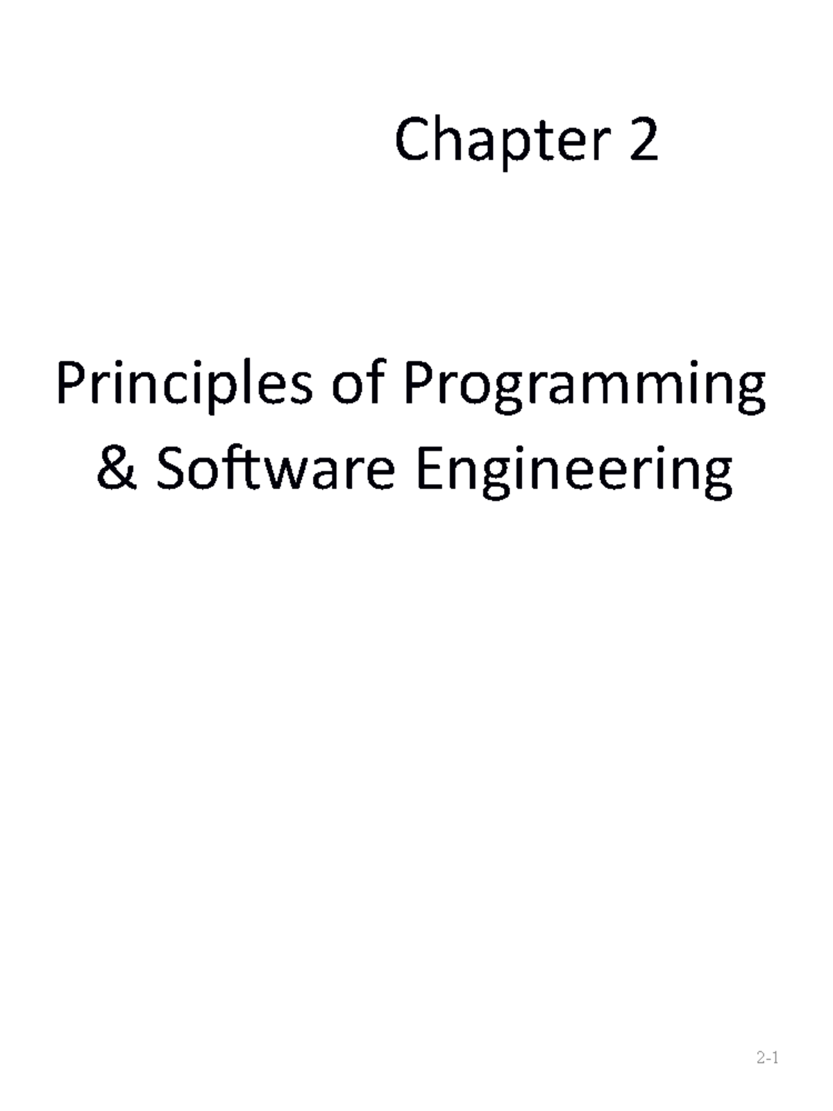 Chapter 2 - Lecture Notes 2 - Chapter 2 Principles Of Programming ...