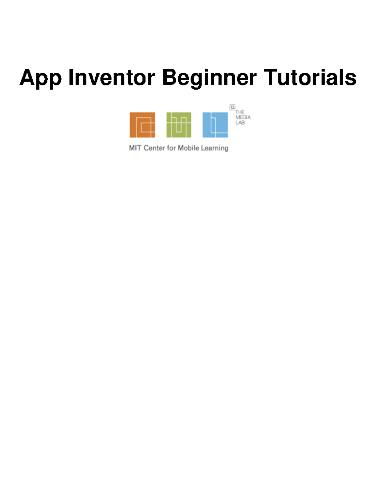 LAB 10 MIT APP Inventor Tutorials - App Inventor Beginner Tutorials 1 ...