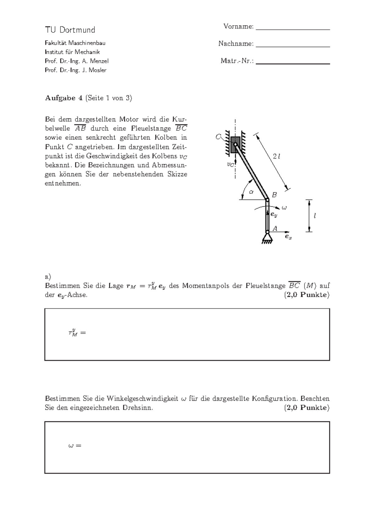 Tutorium 10 Technische Mechanik - TU Dortmund Fakultät Maschinenbau ...