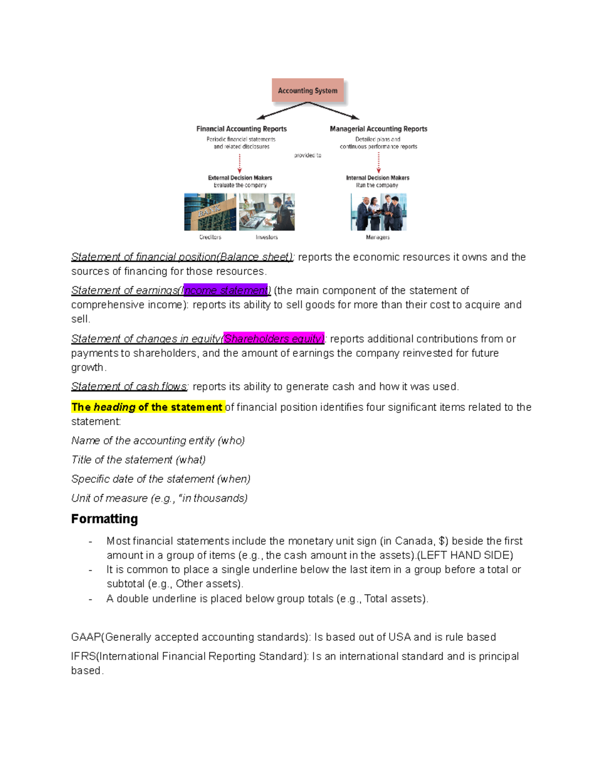 BU127 Midterm - Statement Of Financial Position(Balance Sheet): Reports ...