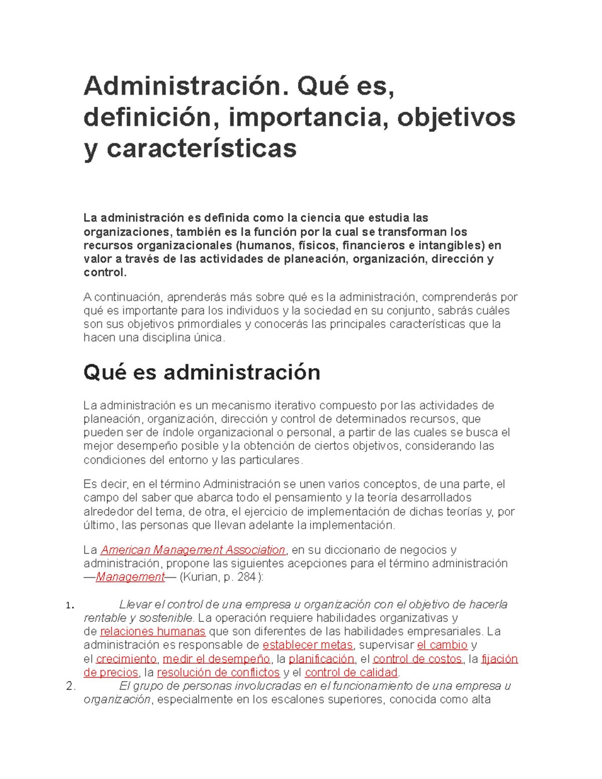 Origen De La Administracion Que Es Definicion Y Concepto Economipedia