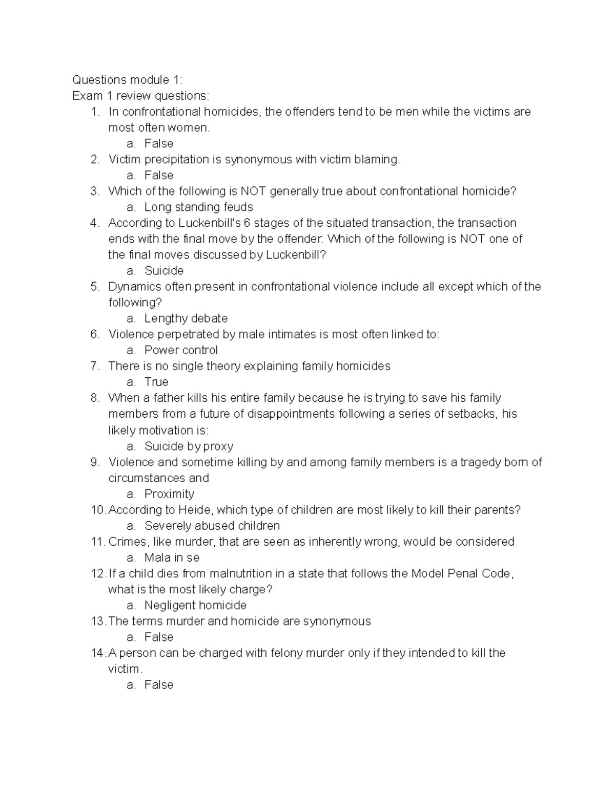 Crju420 review questions Questions module 1 Exam 1 review questions