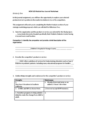 HCM 325 Module One Journal Worksheet - HCM 325 Module One Journal ...