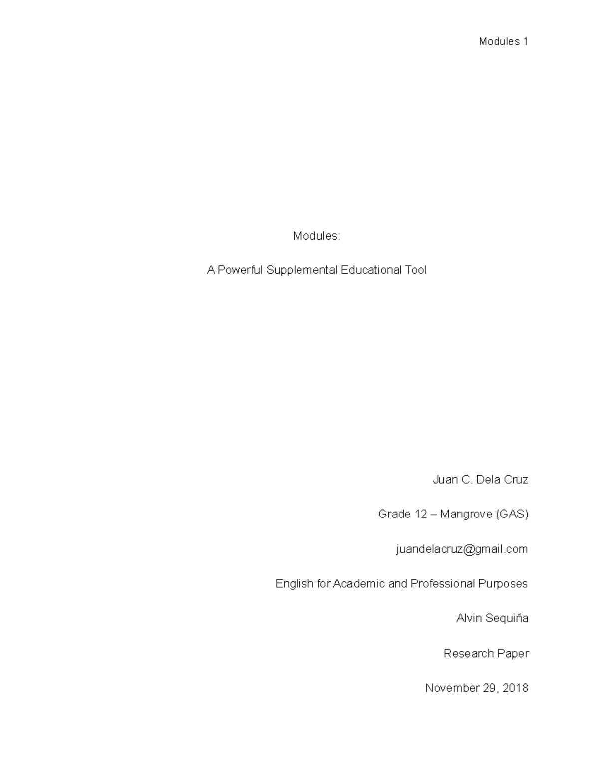 Academic Writing Example Paper New Format and Output 2018 2019 ...