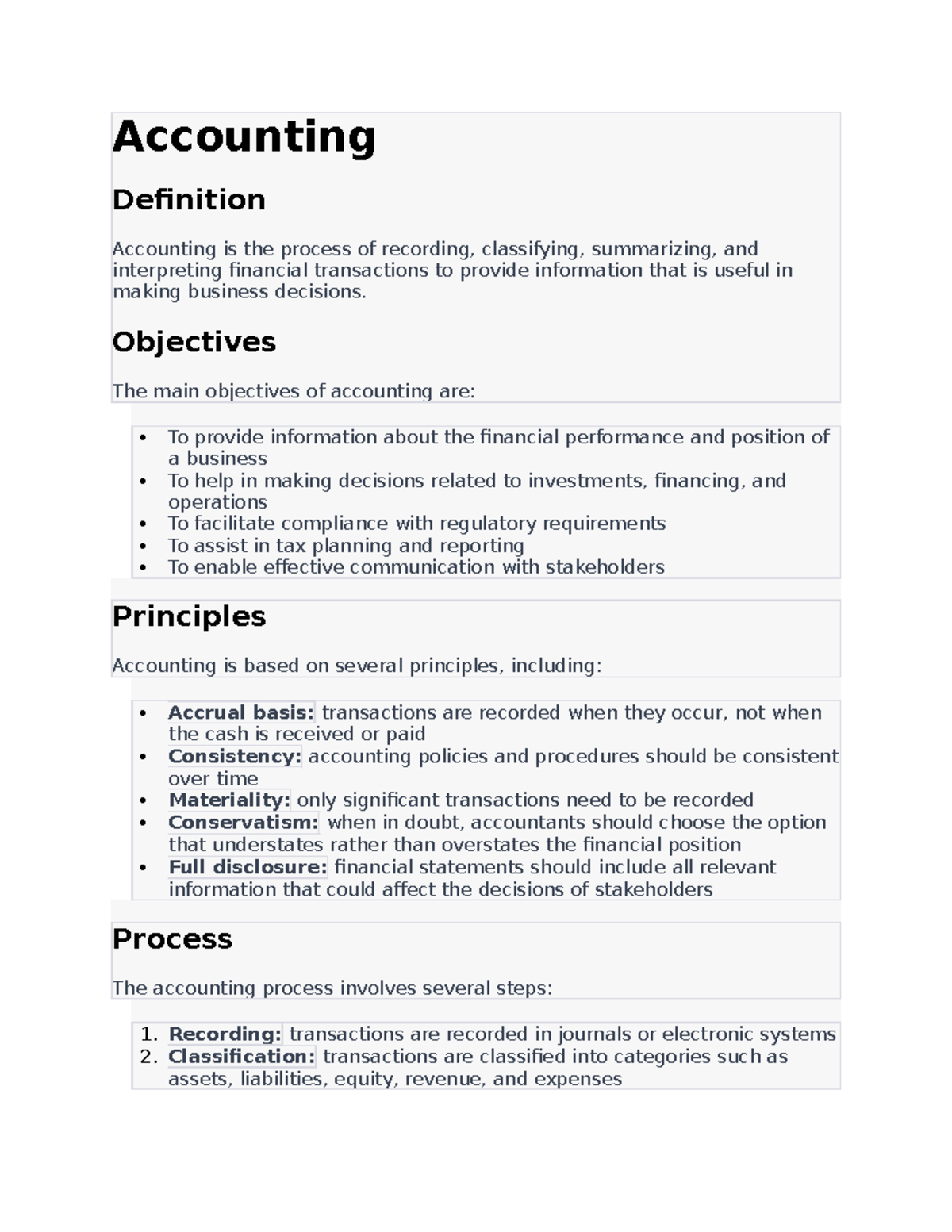 Accounting Notes 1 - Accounting Definition Accounting is the process of ...