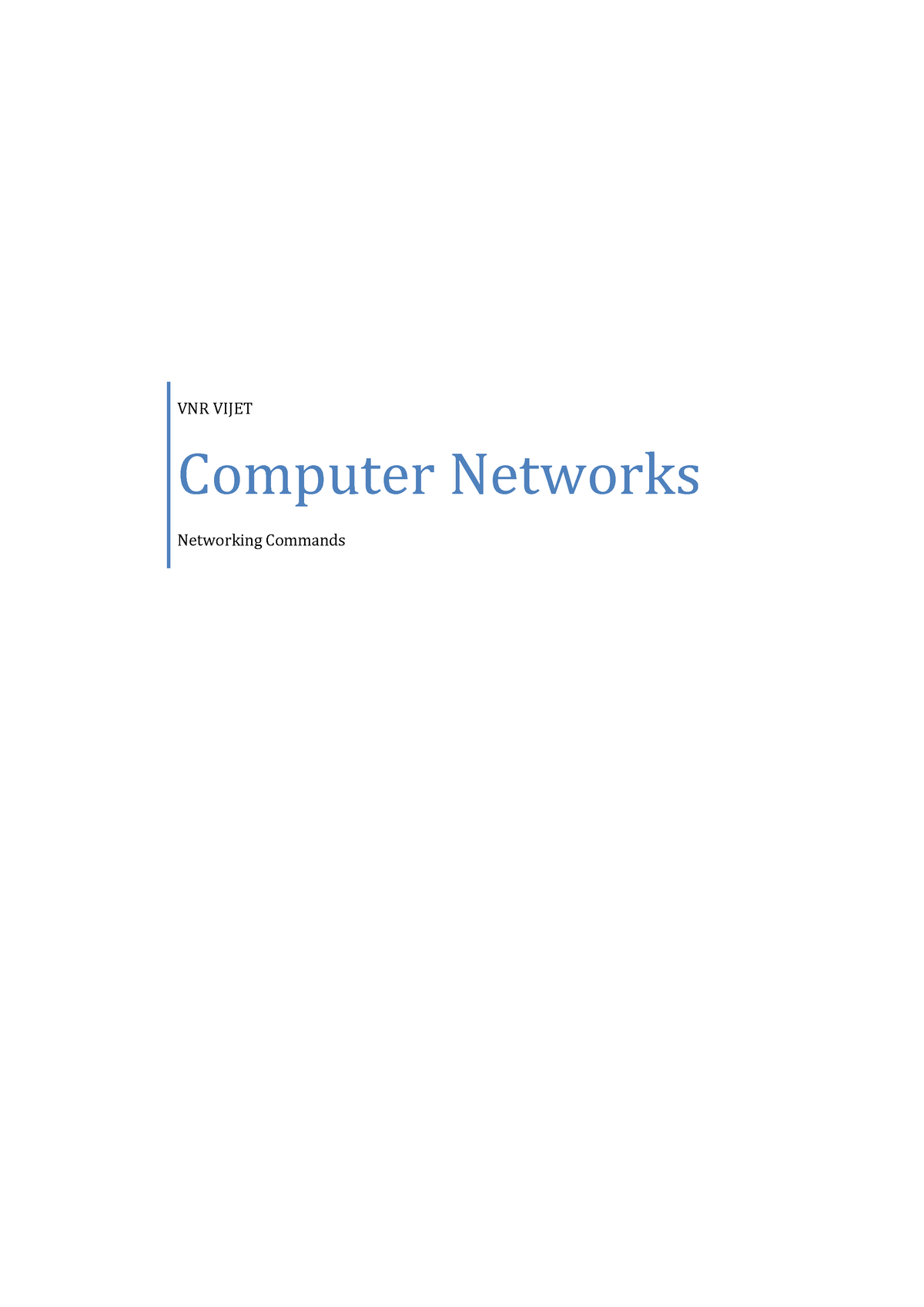 operating systems - VNR VIJET Computer Networks Networking Commands 1 ...