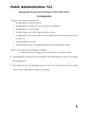 712 Strategic Planning #2 - Public Administration 712 Management ...