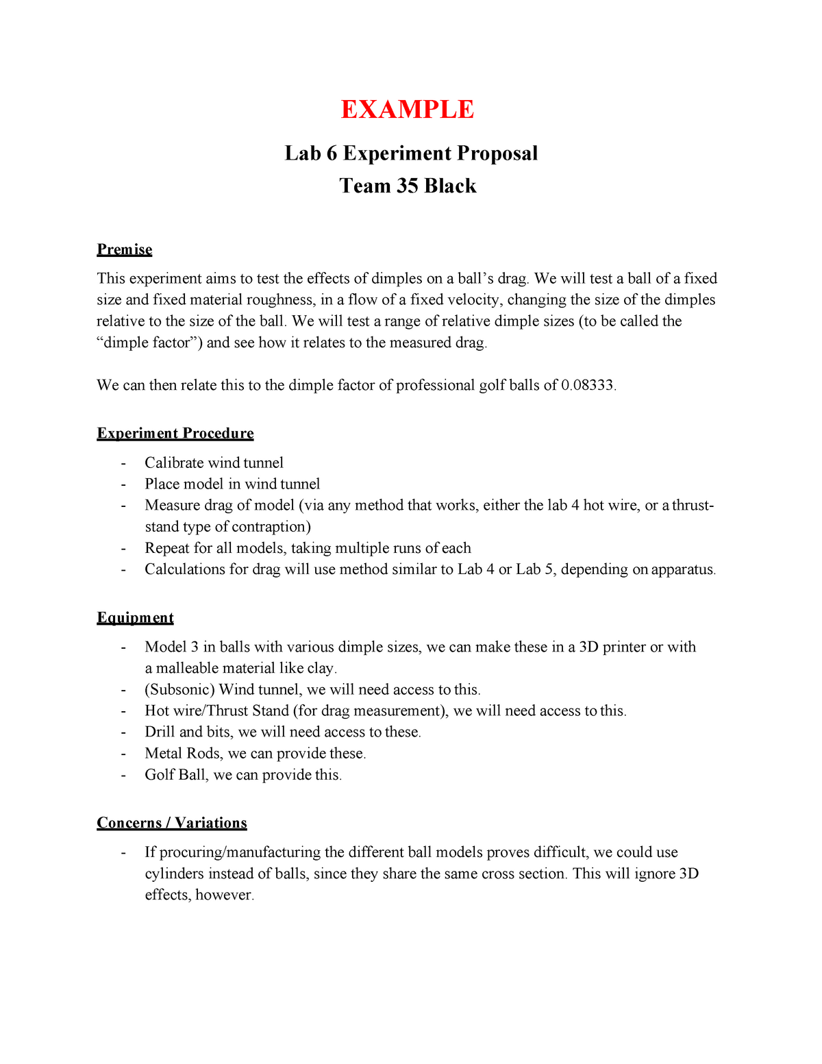 science experiment project proposal assignment