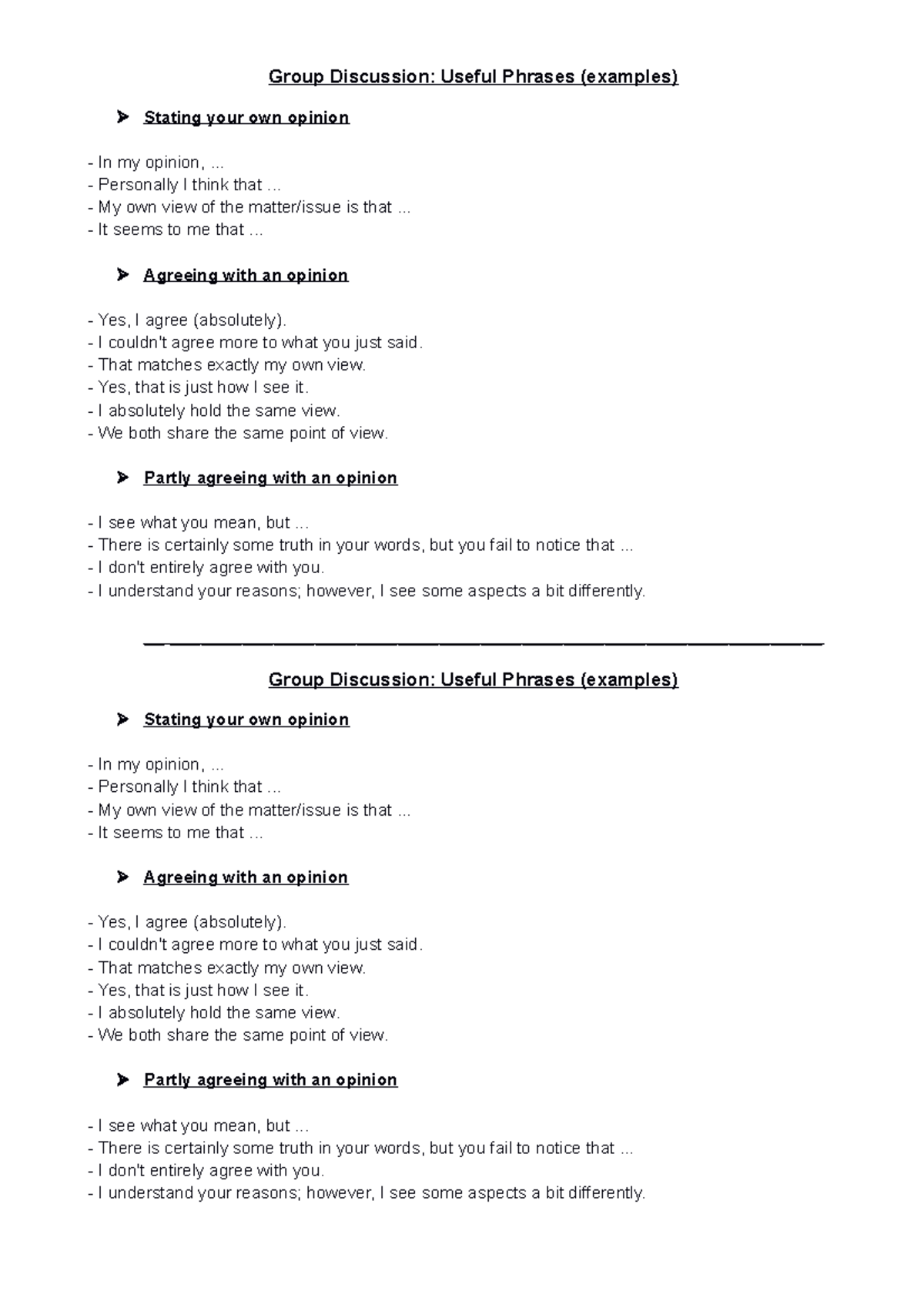 Unit4-Group Discussion Phrases - Group Discussion: Useful Phrases ...
