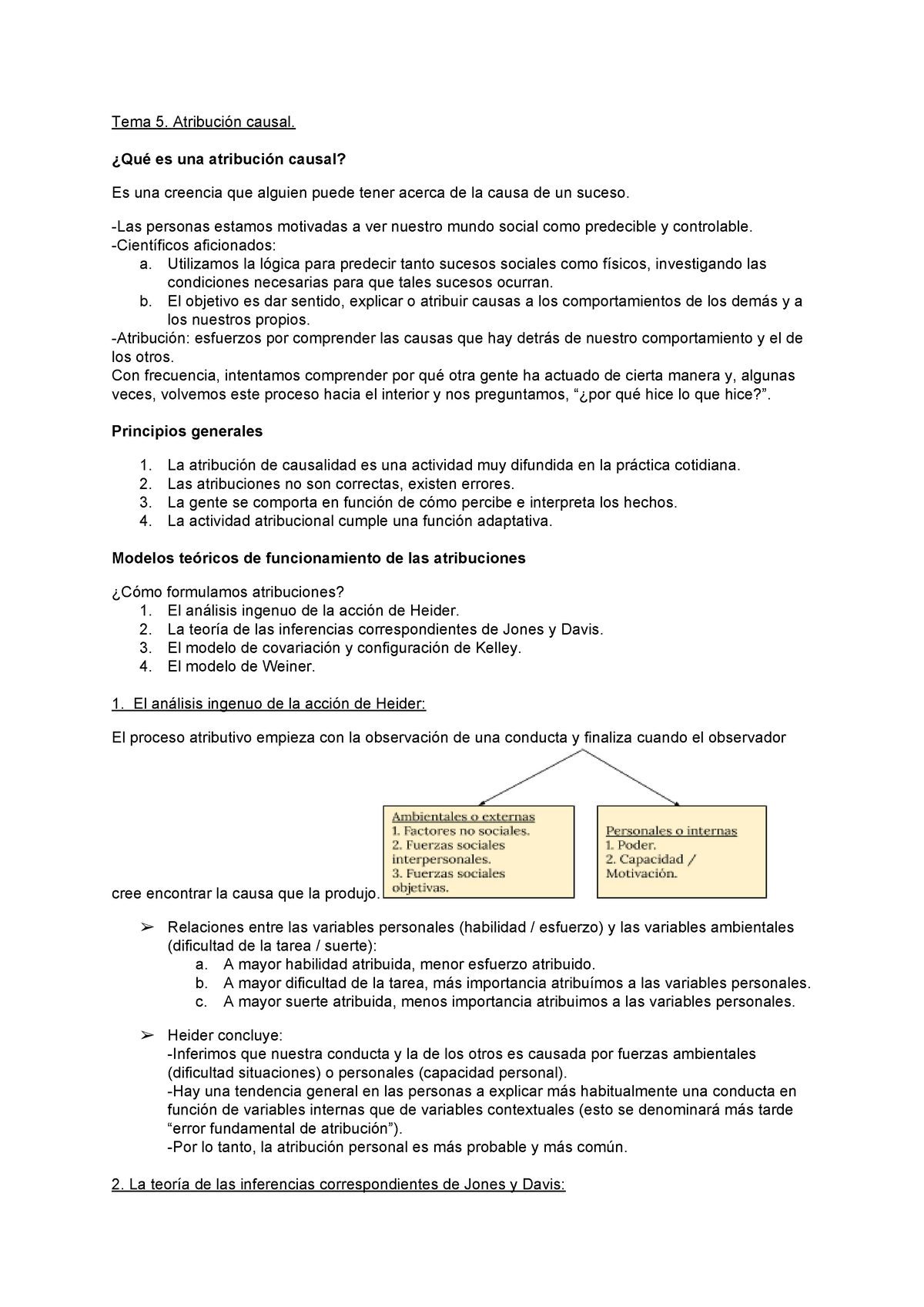 Tema 5 - Apuntes 5 - Tema 5. Atribución causal. ¿Qué es una atribución  causal? Es una creencia que - Studocu