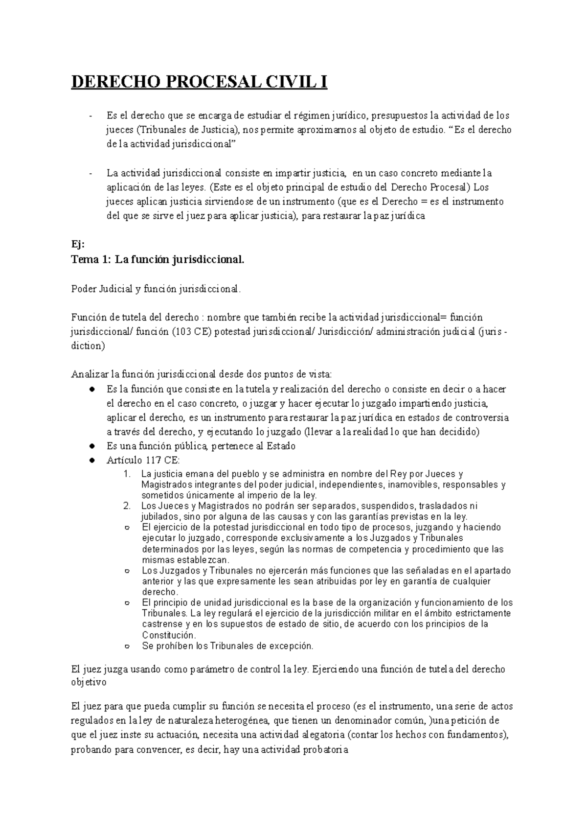 Apuntes De Derecho Procesal - DERECHO PROCESAL CIVIL I Es El Derecho ...