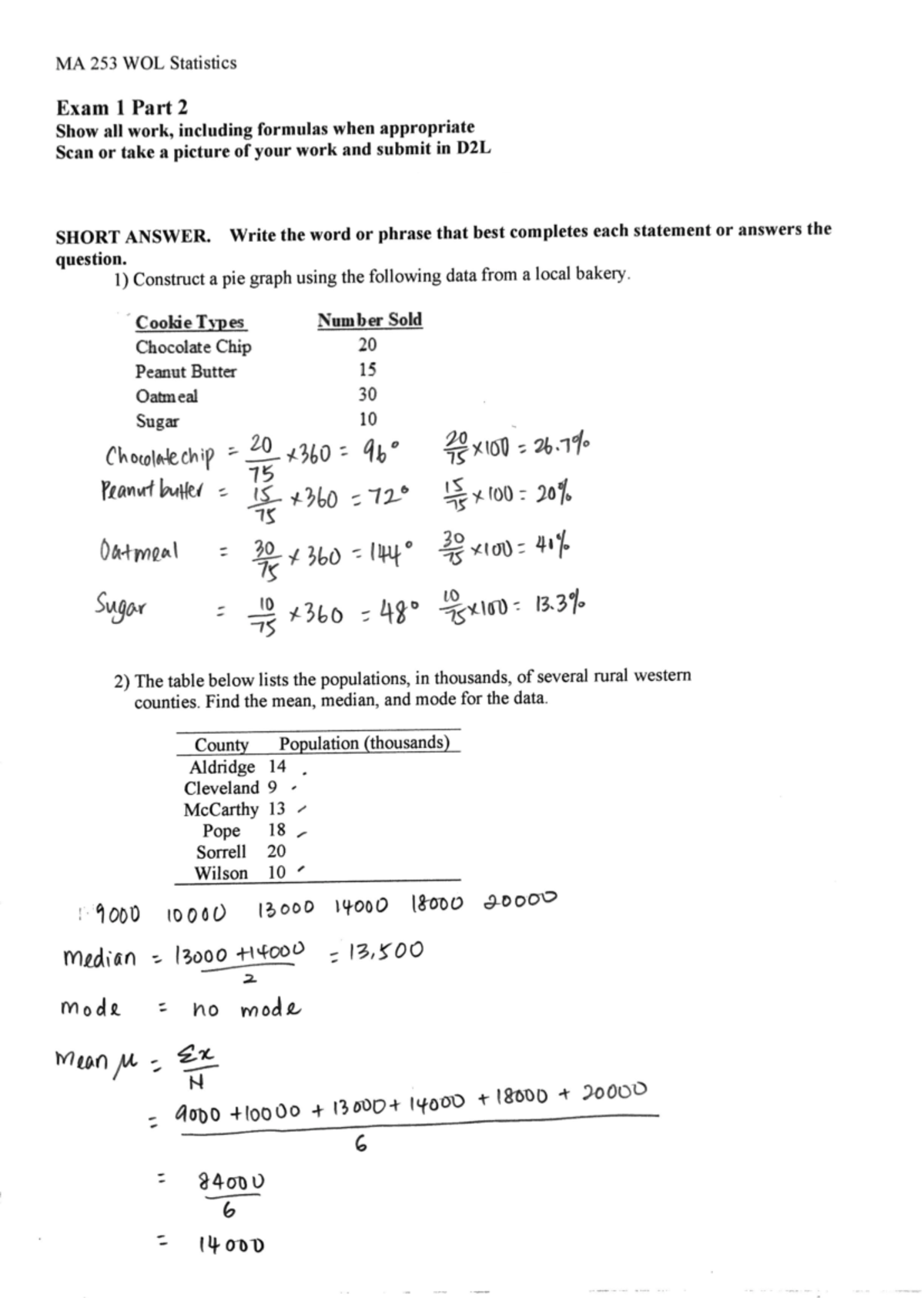 Statistics exam part 2 - Science, Technology, Engineering, and ...