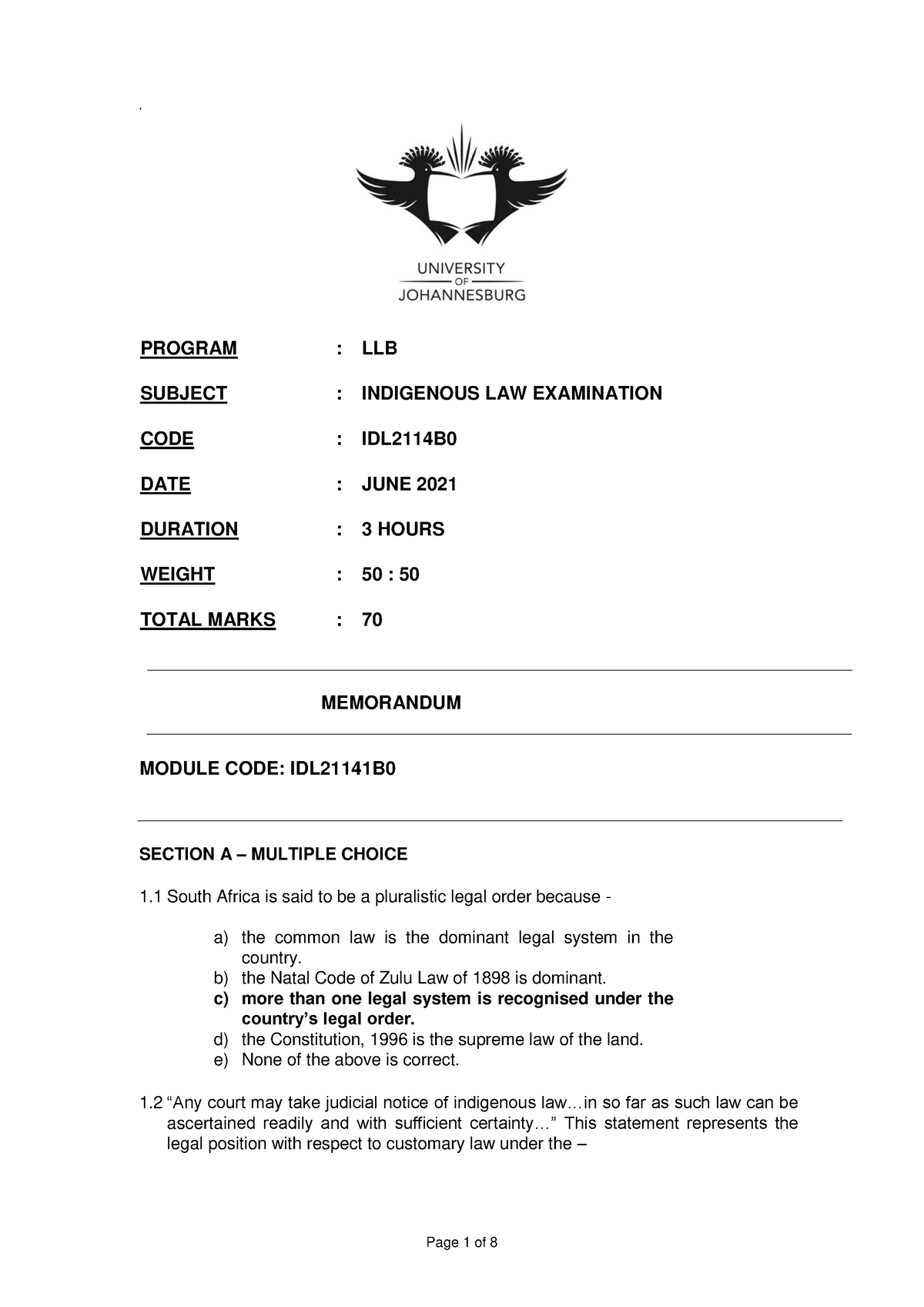 indigenous-law-exam-2021-memorandum-copy-program-llb-subject