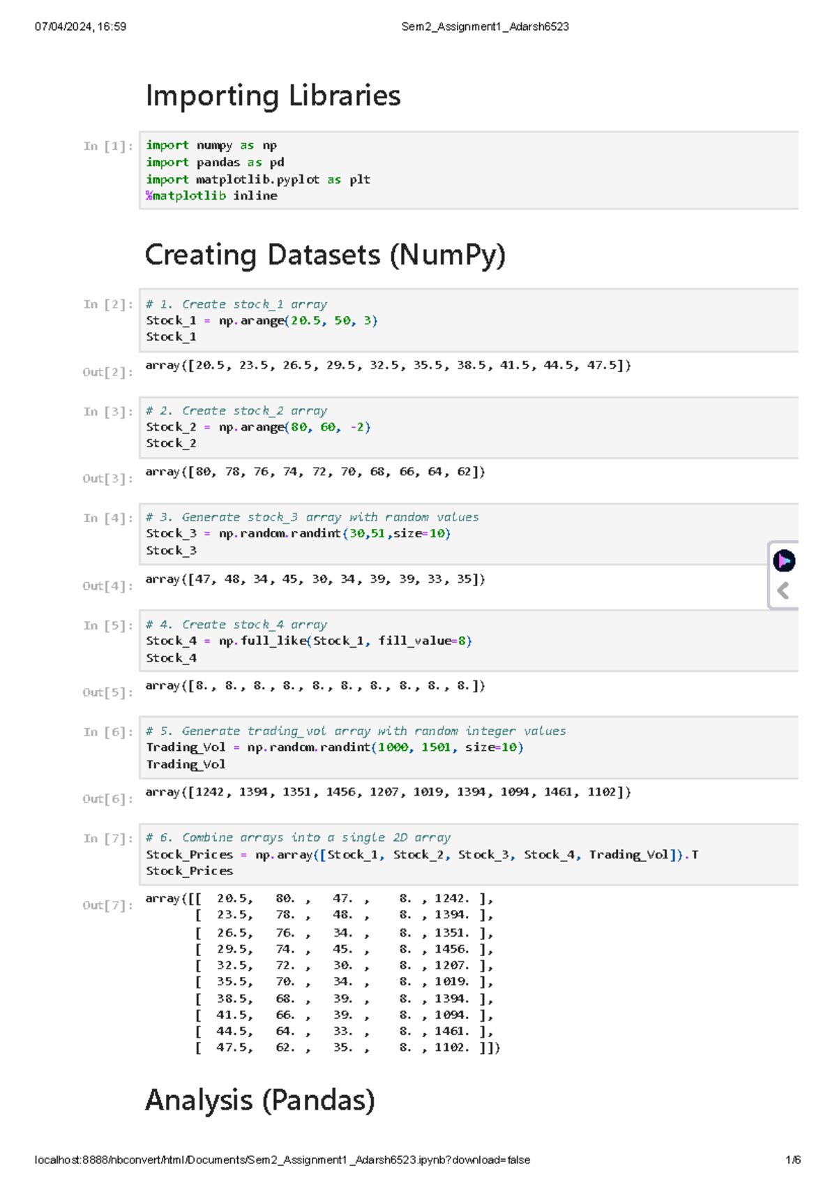 Assignment GE unlocked - Importing Libraries Creating Datasets (NumPy ...