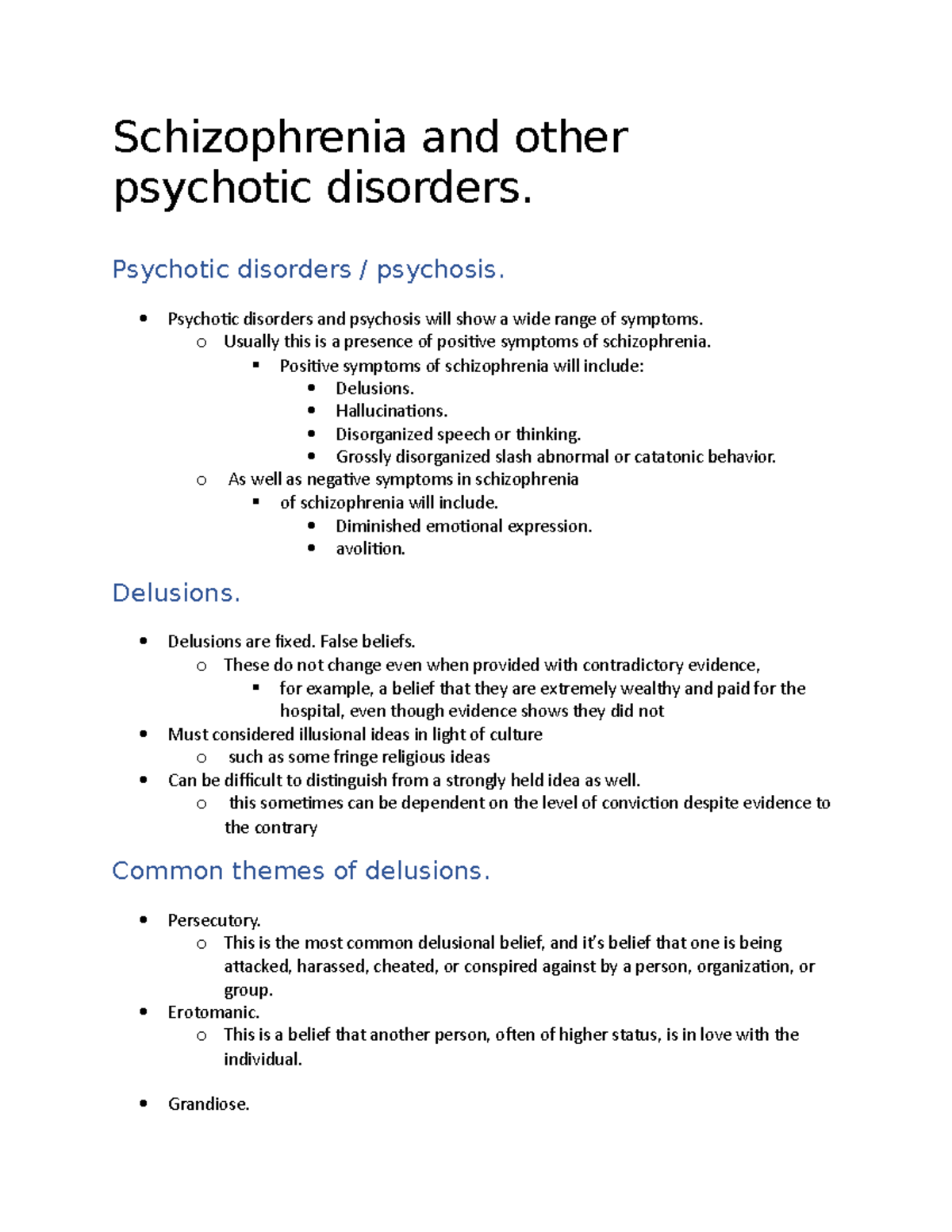 Schizophrenia and other psychotic disorders - Psychotic disorders ...