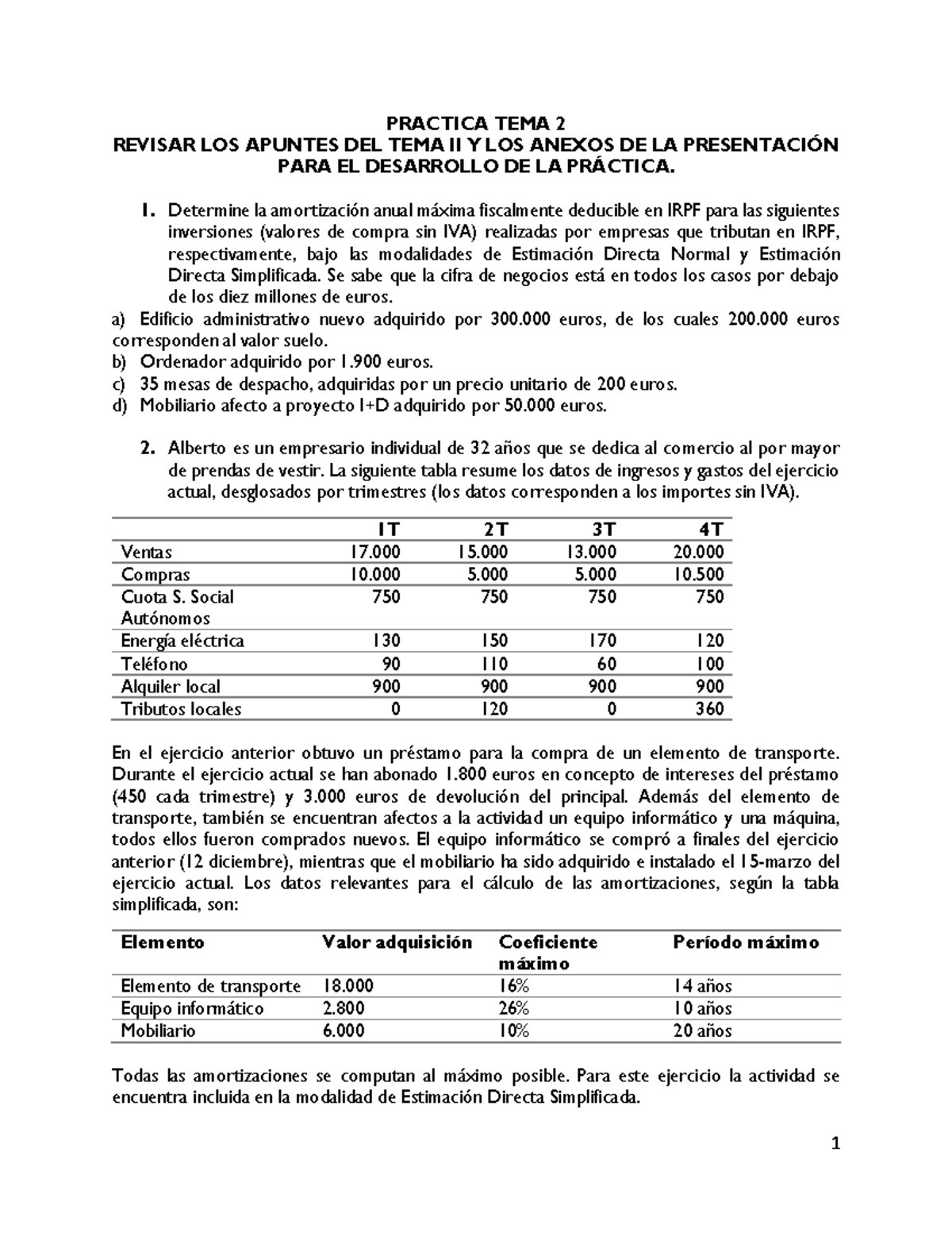 Practica TEMA 2 - impuesto sobre la renta de las personas físicas - 1 ...