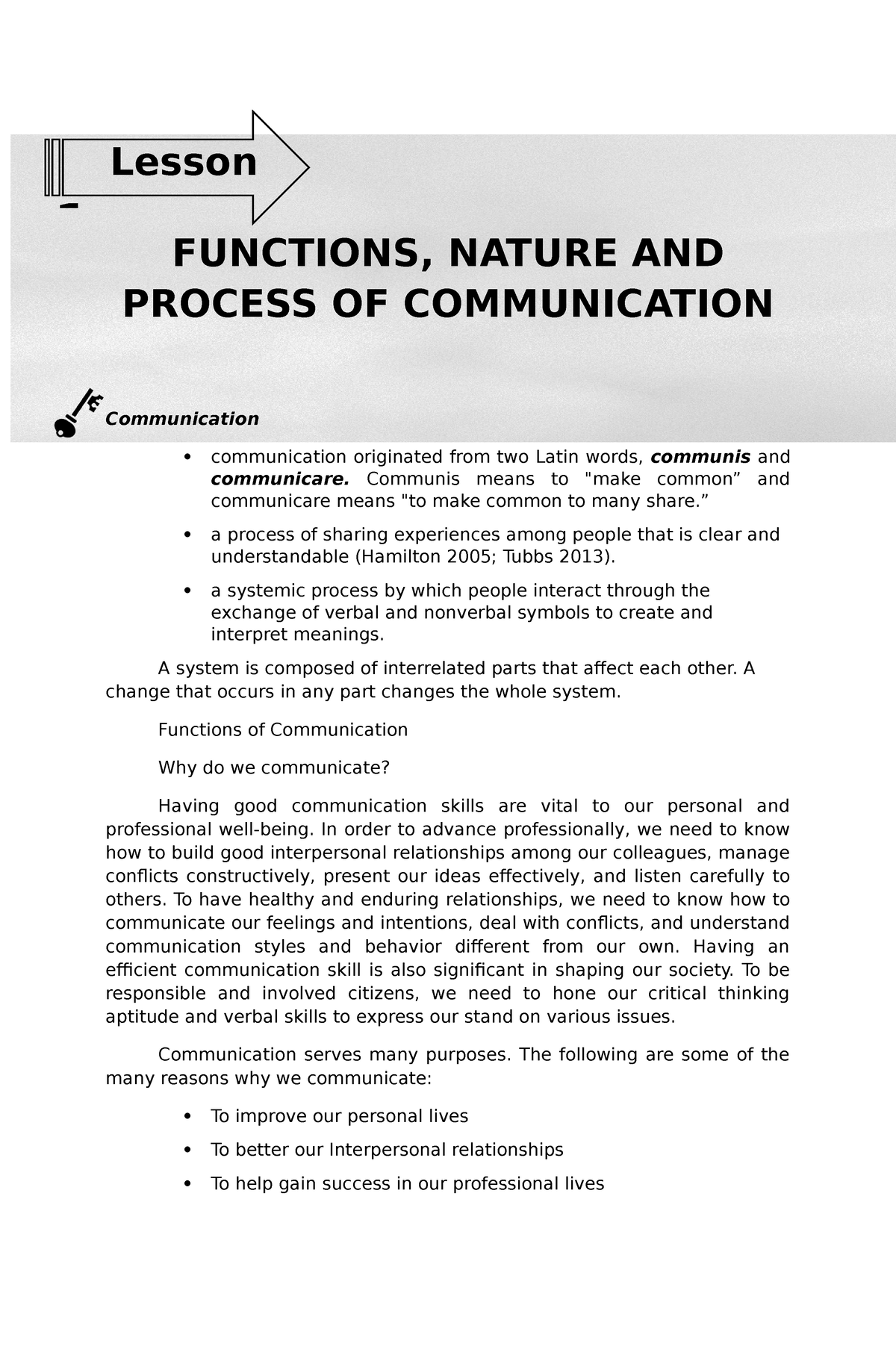 nature and process of communication essay