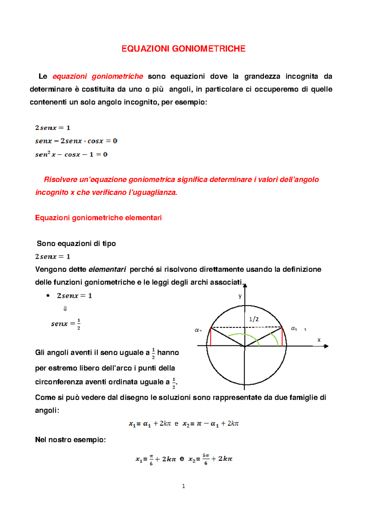 Equazioni Goniometriche Completa - EQUAZIONI GONIOMETRICHE Le Equazioni ...