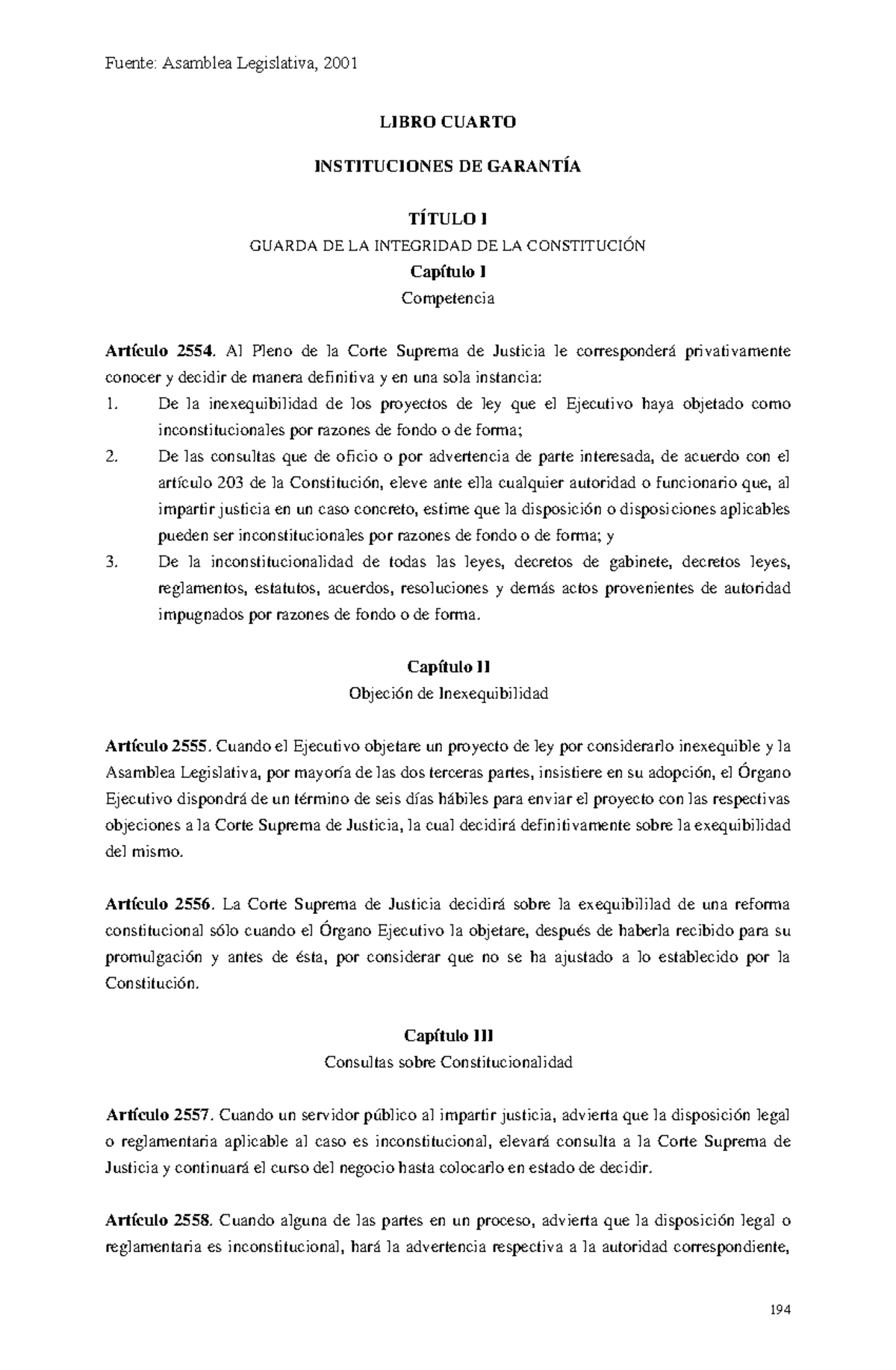 Libro 4 Codigo Judicial - LIBRO CUARTO INSTITUCIONES DE GARANTÍA TÍTULO ...