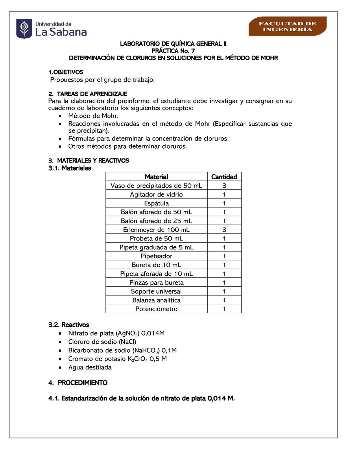 Práctica No.7 Metodo Mohr 2023-2 - LABORATORIO DE QUÕMICA GENERAL II PR ...