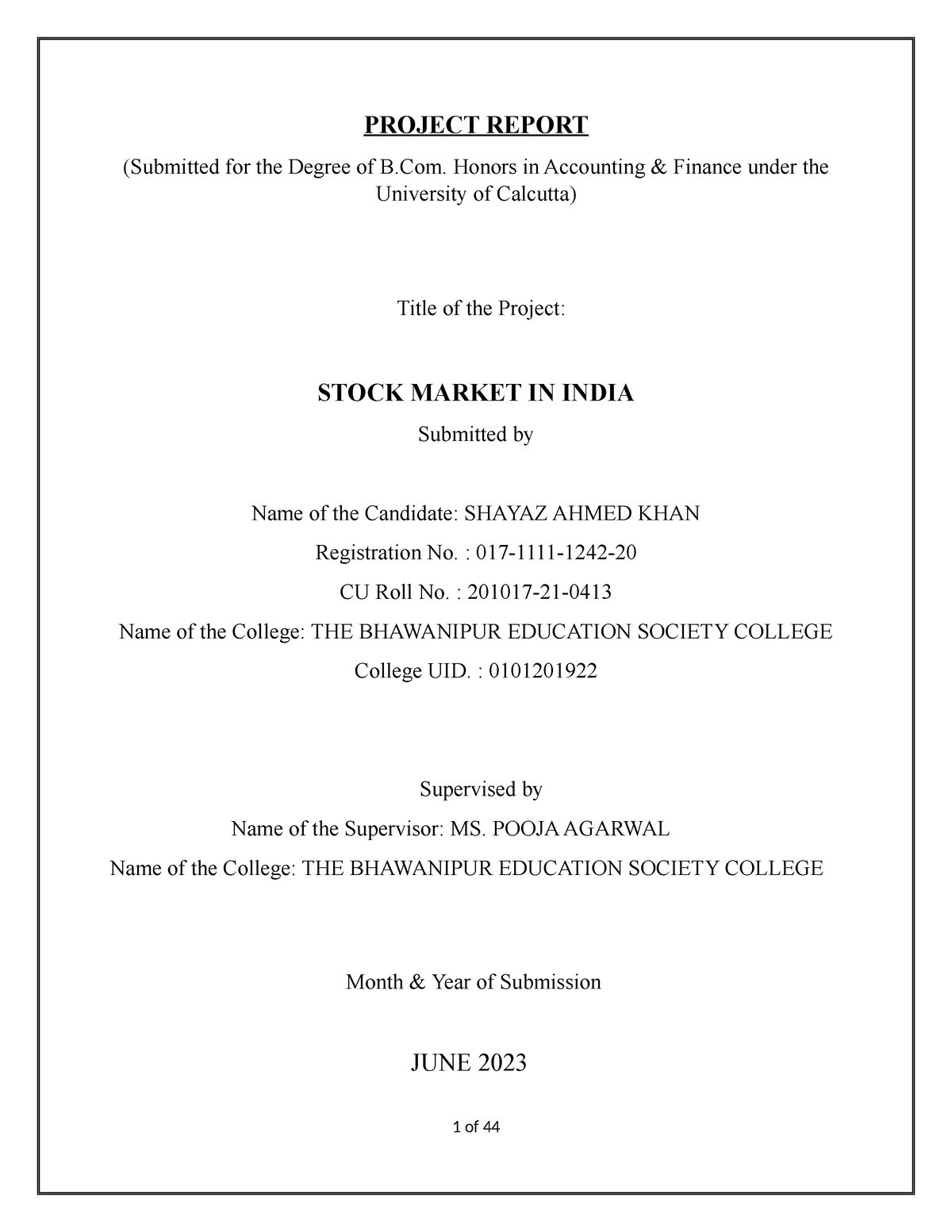 dissertation topics on stock market