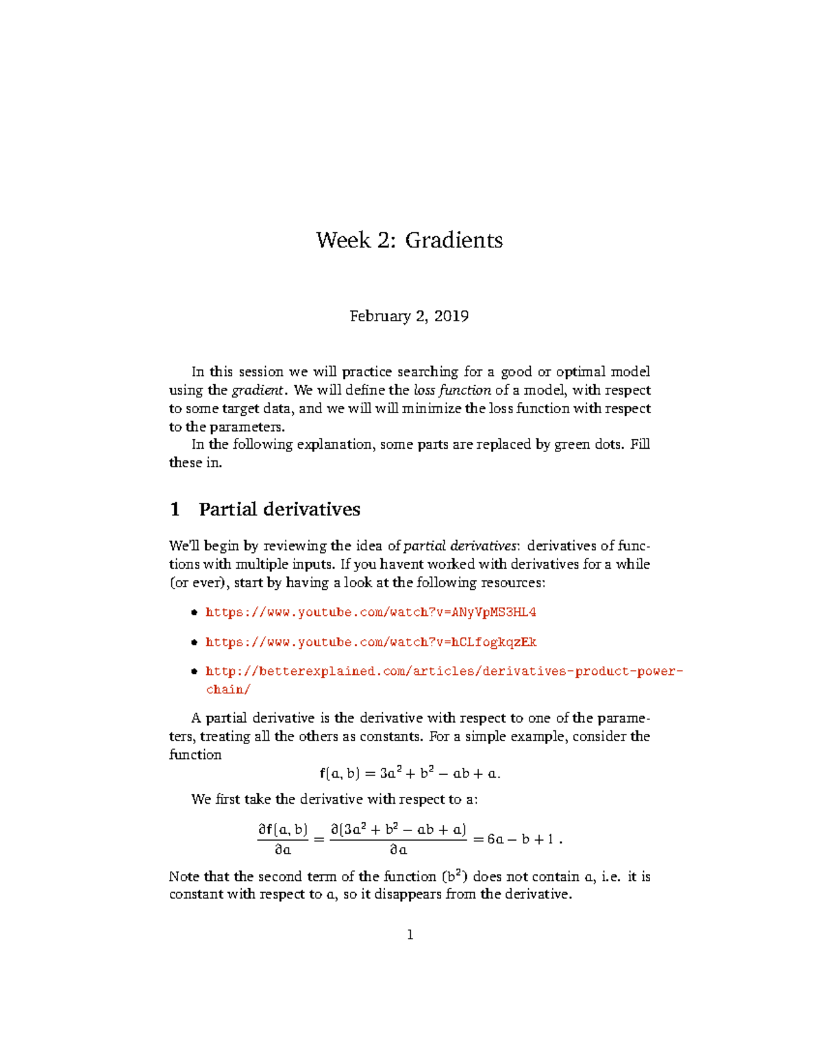 machine learning assignment week 2