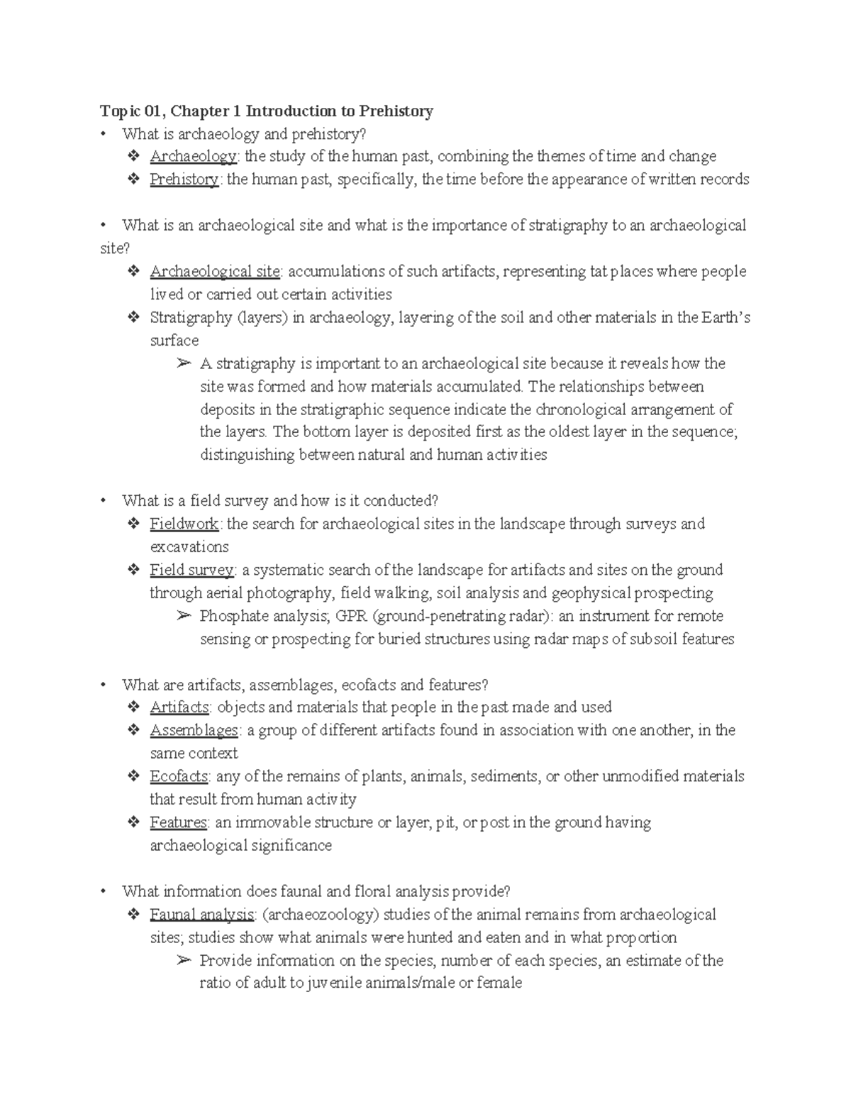 Anthropology Midterm - Topic 01, Chapter 1 Introduction to Prehistory ...