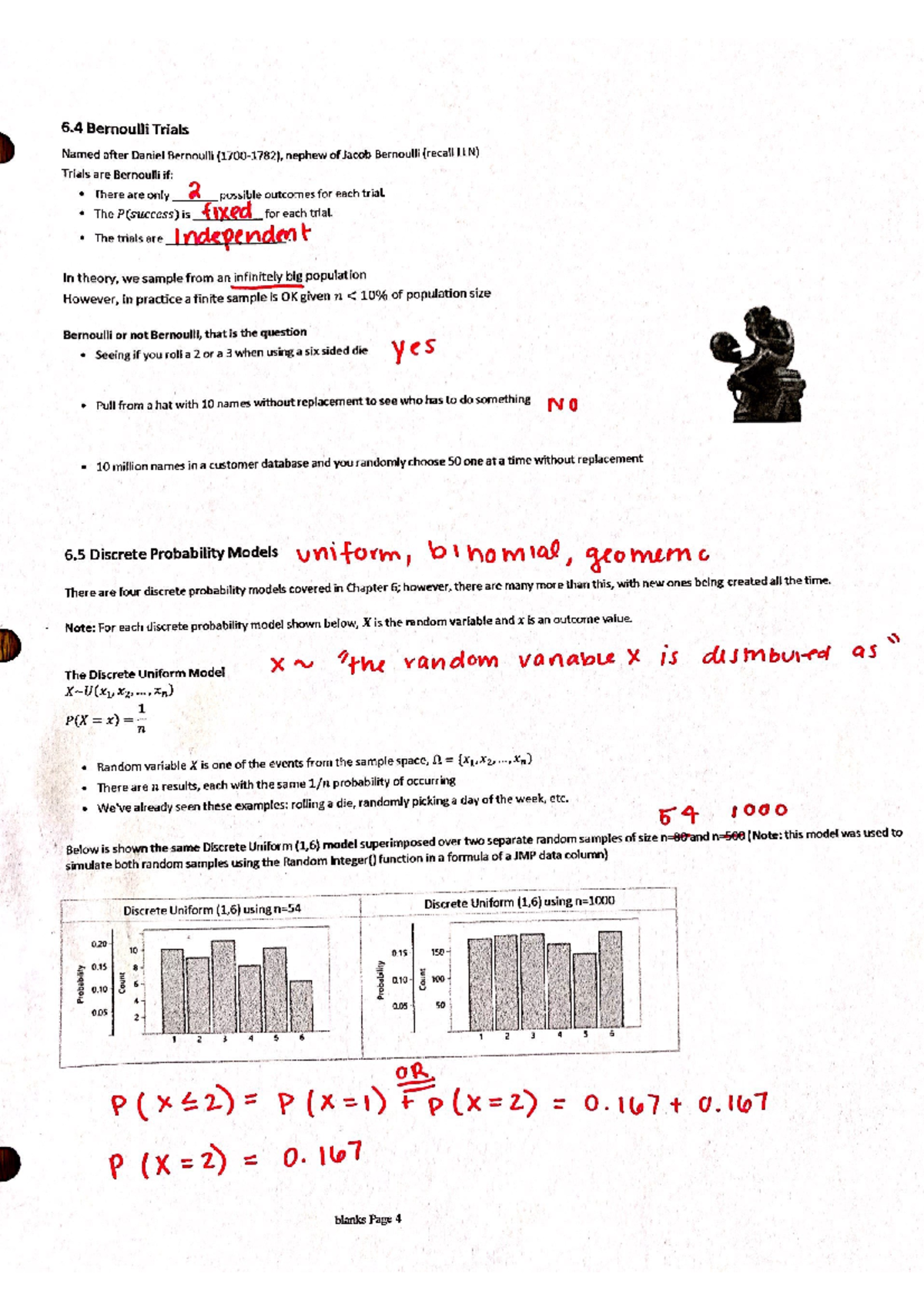 CH 6. Discrete Random Variables And Bernoulli Trials - DSC 205 - Studocu