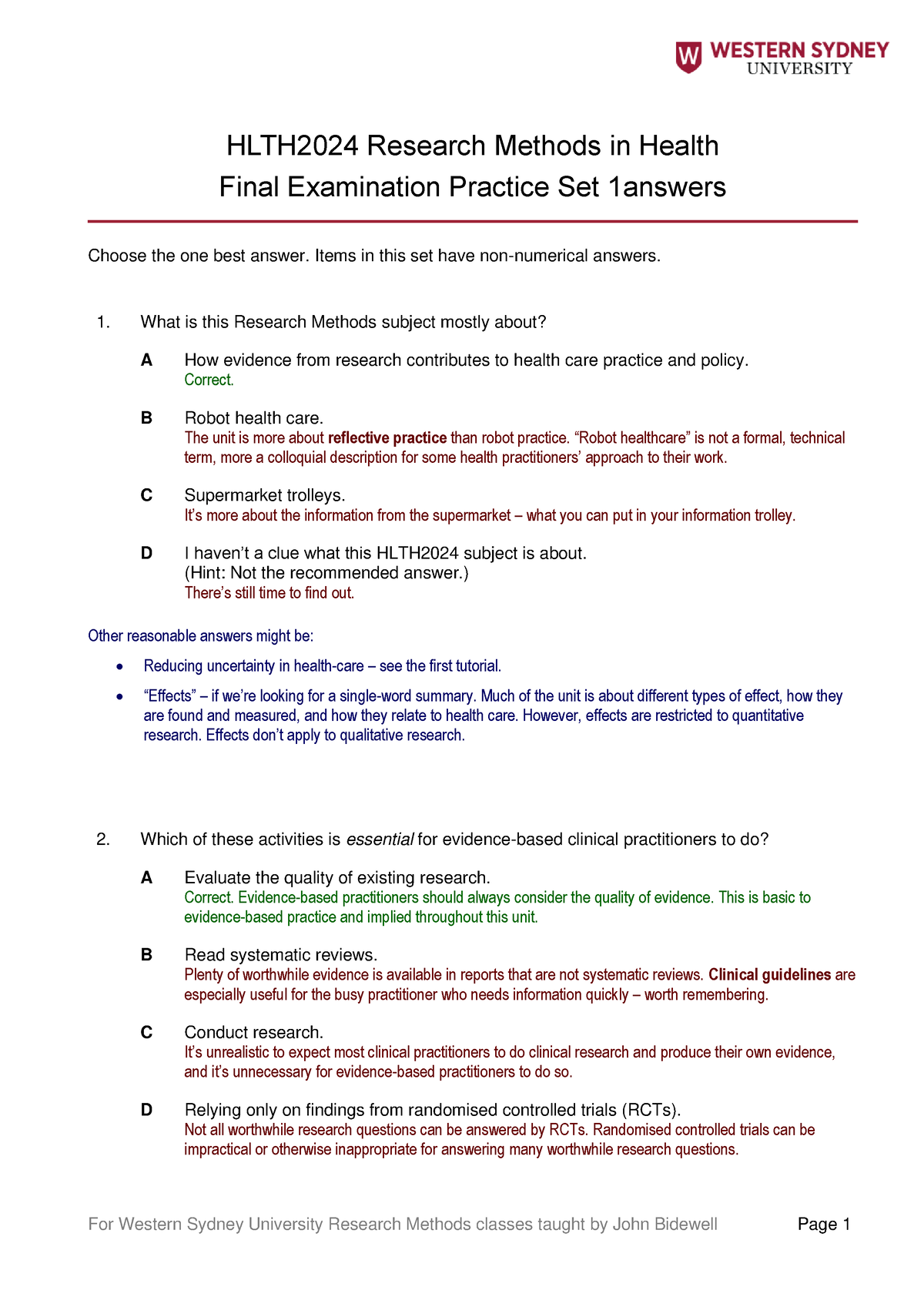 HLTH2024 Exam Practice 1 Answers 400 UWS Studocu   Thumb 1200 1697 