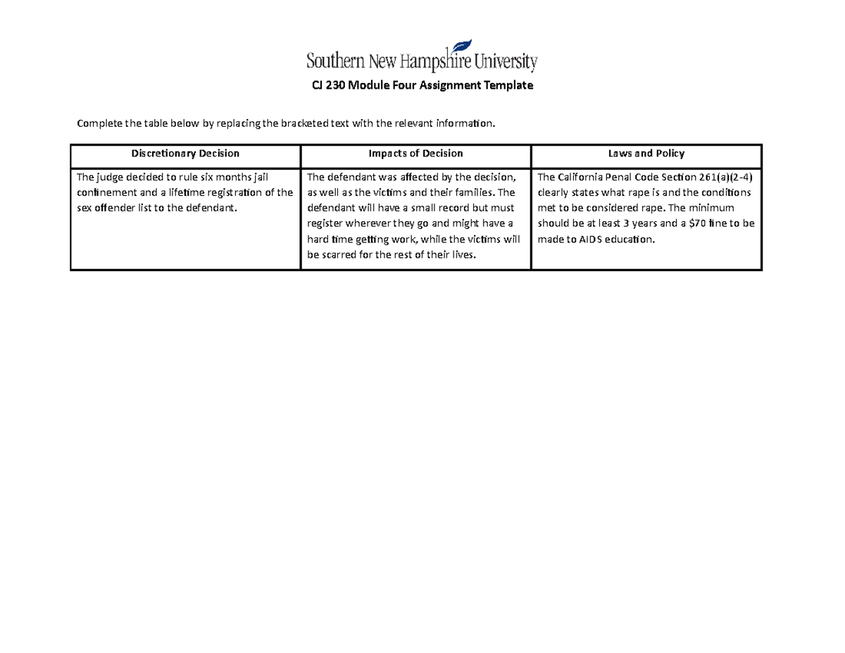 Freise CJ 230 Module Four Assignment Template - CJ 230 Module Four ...