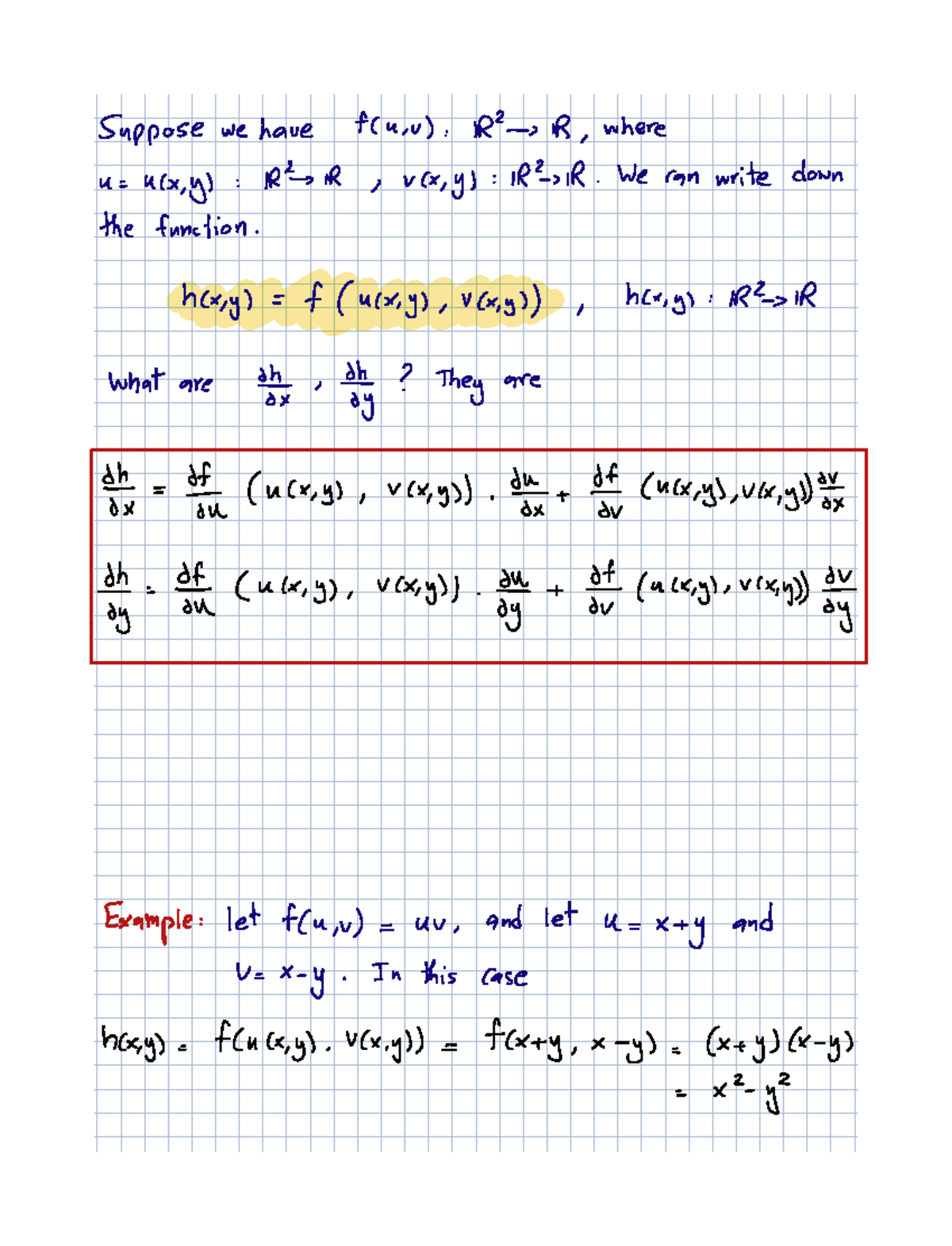 Lecture 7 Chain Rule Gradient And Directional Derivatives Suppose We Have Flu U Ir Ir Where