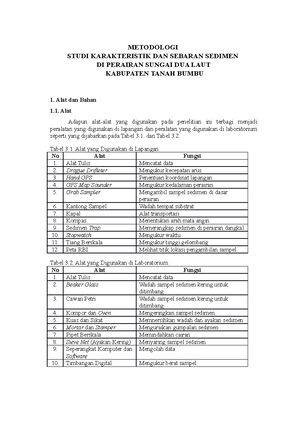 Studi Karakteristik Dan Sebaran Sedimen Di Perairan Sungai Dua Laut ...