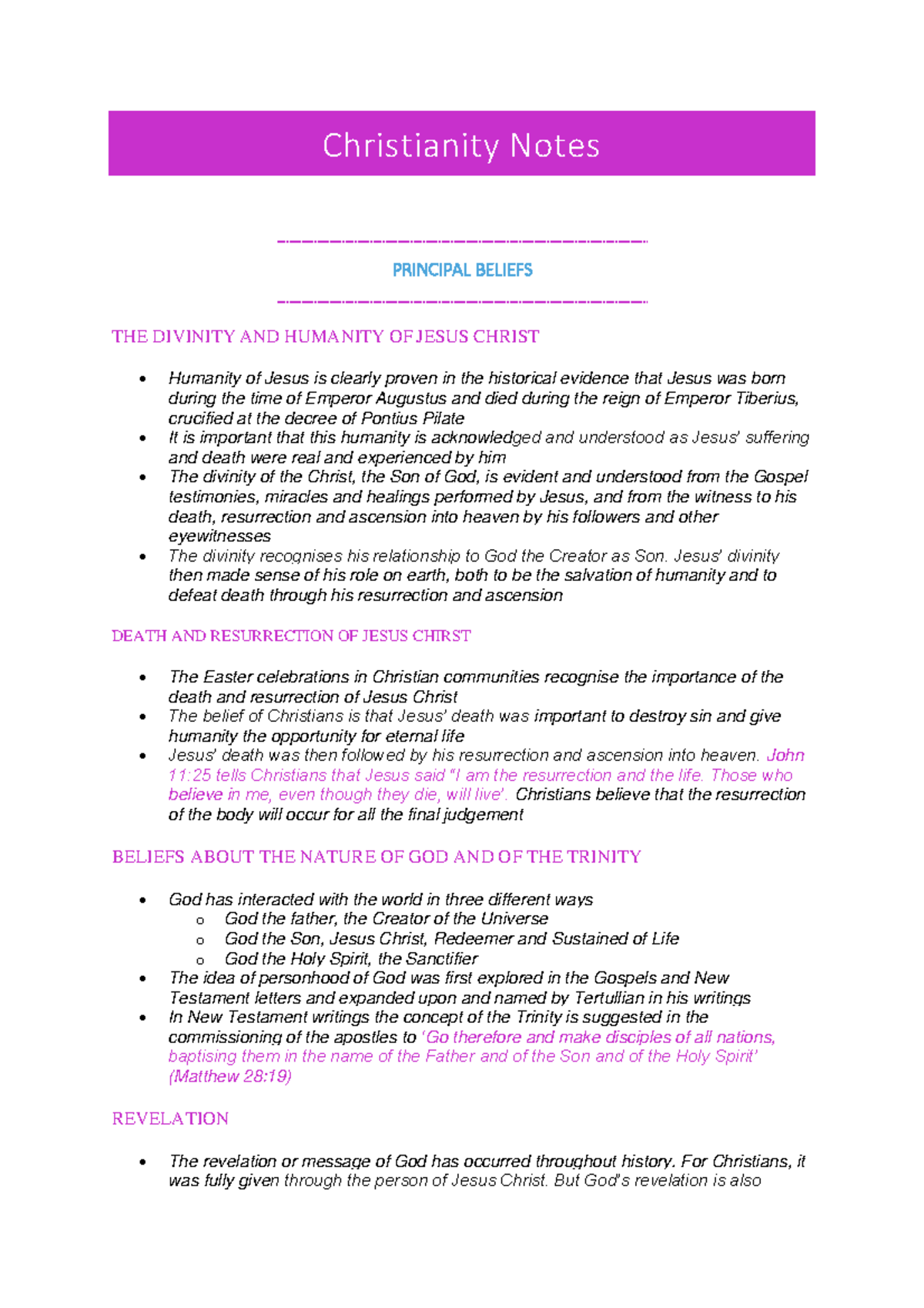 Christianity Notes - st hildegard, sat and sunday worship and ...