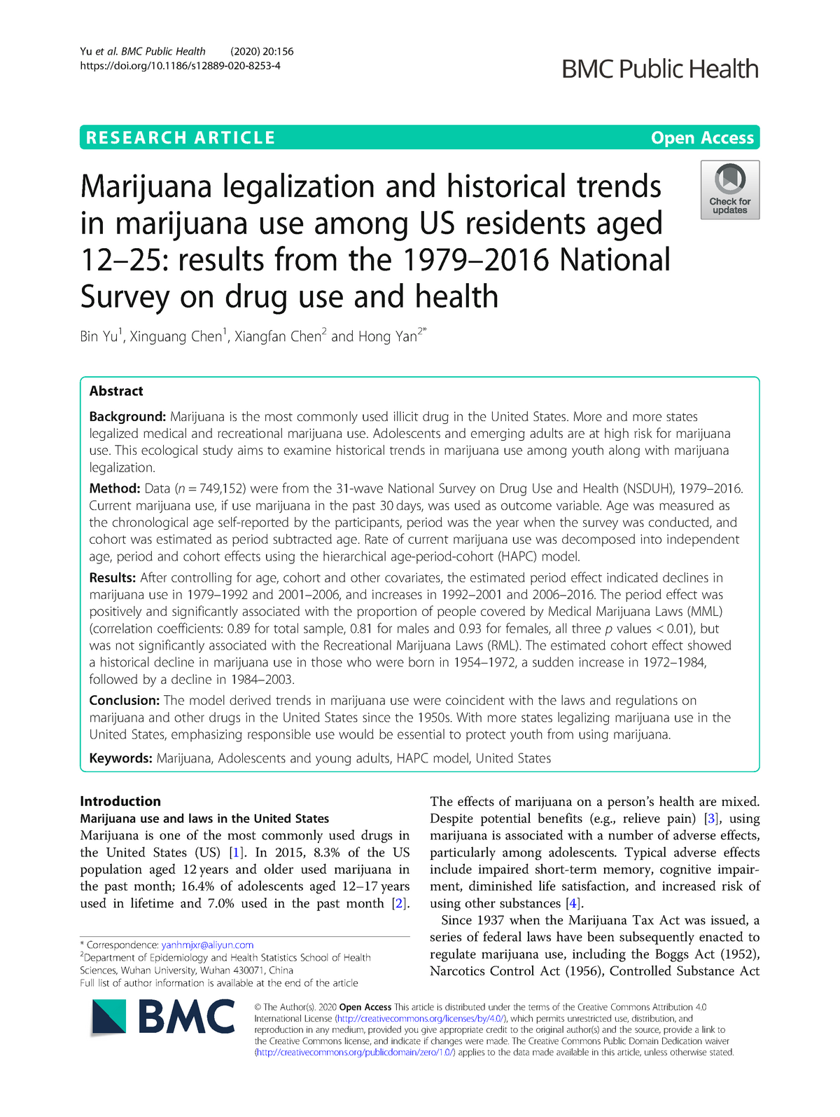 marijuana research articles