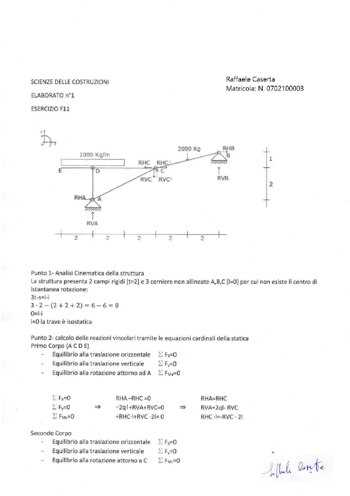 Elaborato 1 Esercizio F 11 - Scienza Delle Costruzioni - Studocu