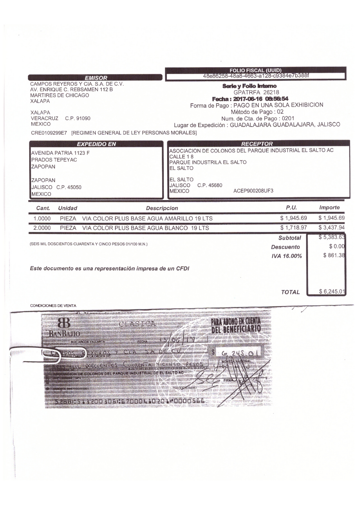 Scan 2017 0626  pintura comex 1 - Administración de Operaciones -  Studocu