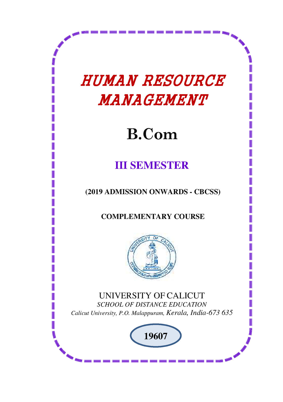 III Sem -B Com-comple-Human Resource Management - HUMAN RESOURCE ...